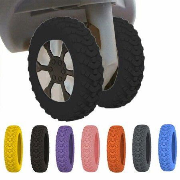 Universal Luggage Wheel Protection Covers 8-Pack Silent Shockproof Silicone Wheel Guards for Carry-On Luggage Black