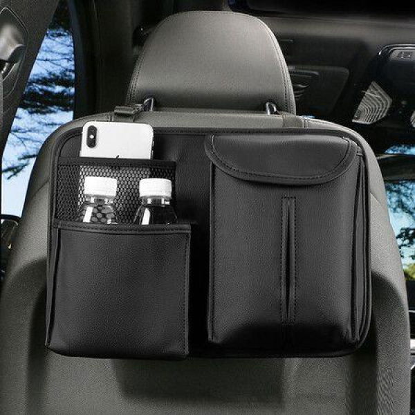 Universal PU Leather Car Seat Back Storage Organizer Multifunctional Box Stowage And Tidying Pocket Travel Accessories