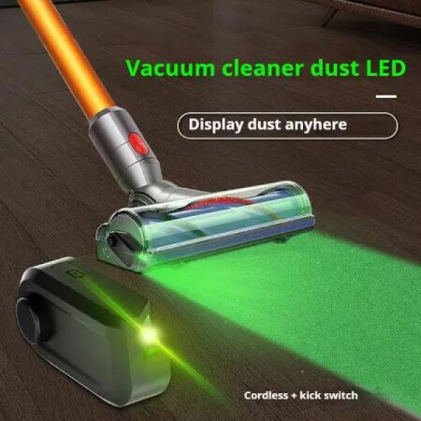 Universal Vacuum Dust LED Green Display Light for Wet and Dry Vacuum Cleaner Heads Rechargeable Lithium Battery Vacuum Head Add-on for Revealing Invisible Dust and Hair