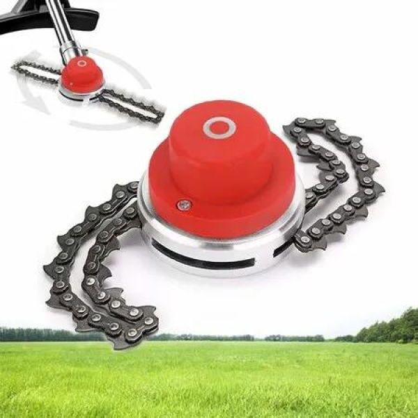 Universal Weed Eater Head, Chain Trimmer Head 65Mn, Garden Lawn Mower, Mower Tool Accessories for Outside Garden Lawn Glass (Red)