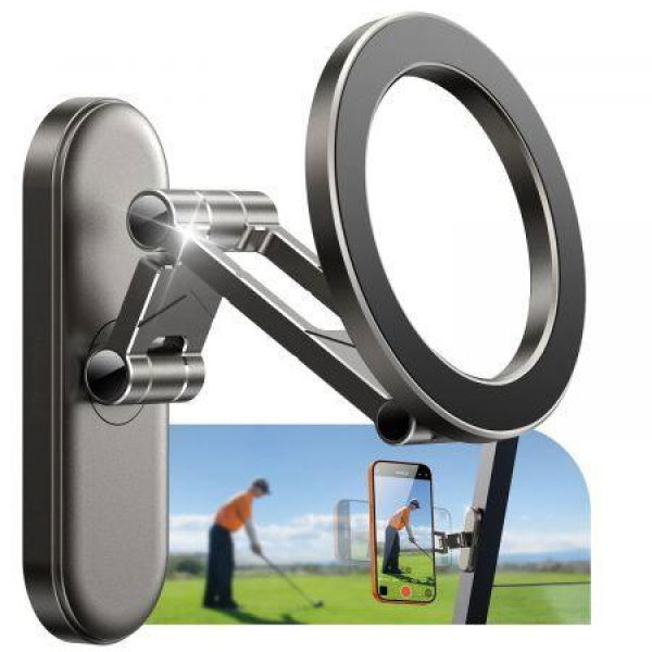 Upgraded Magnetic Golf Cart Phone Holder,Trifold All Alloy Golf Gifts,Mens Valentines Day Gifts,Golf Cart Accessories Compatible with MagSafe iPhone