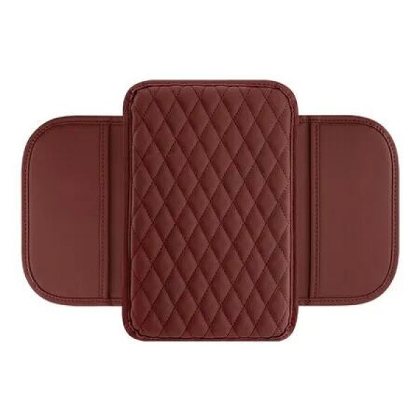 Upgraded Microfiber Leather Car Console Armrest Cover with 2 Storage Bags Red Universal Fit