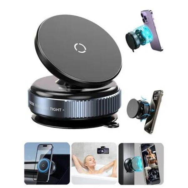 Upgraded Vacuum Magnetic Suction Phone Mount,Magnetic Car Phone Holder,Car Accessories,Black