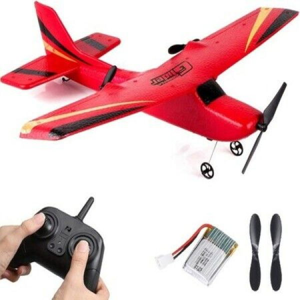 Upgraded Version RC Airplane RC Plane Ready To Fly 2.4GHz Remote Control Airplane Easy To Fly RC Glider For Kids & Beginners (Red)