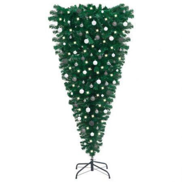 Upside-down Artificial Christmas Tree with LEDs&Ball Set 180 cm