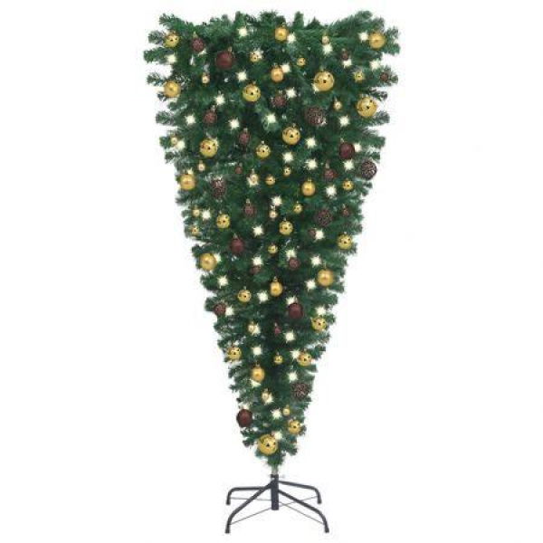 Upside-down Artificial Christmas Tree with LEDs&Ball Set 240 cm