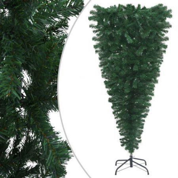 Upside-down Artificial Christmas Tree With Stand Green 150 Cm