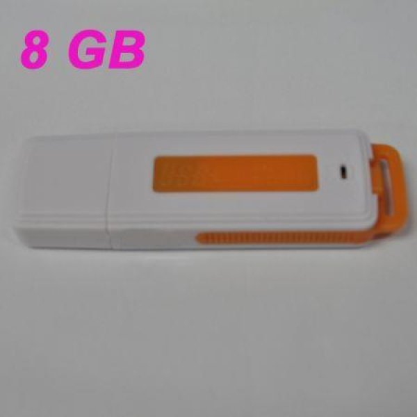 UR08 USB 2.0 Rechargeable Flash Drive Voice Recorder - Orange (8GB)