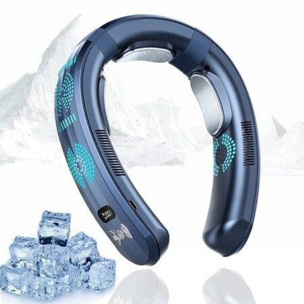 USB Rechargeable Air Conditioner, Portable, 3 Cooling, Hanging Neck Fan, Mute, Outdoor, Summer Cooler (Blue or Black)