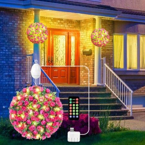 USB Rotating Rose Flower Ball Light With Remote Control And Rotation Function For Weddings Holiday Parties Home Decorations Balconies Courtyards