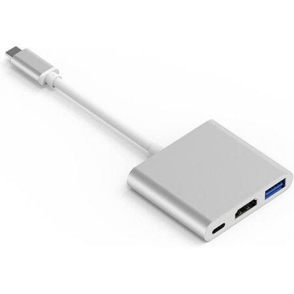 USB Type-C To HDMI 4K + Standard USB 3.0 + PD Charging Port 3-in-1 Adapter