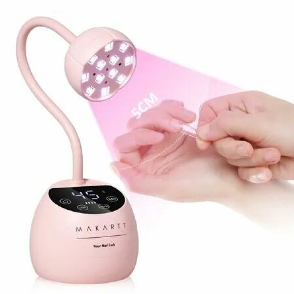 UV LED Nail Lamp for Gel Nails Dryer Cherie Cordless with 4 Times,Auto Sensor Professional Fast Flash Curing for Gel Polish Nail Art