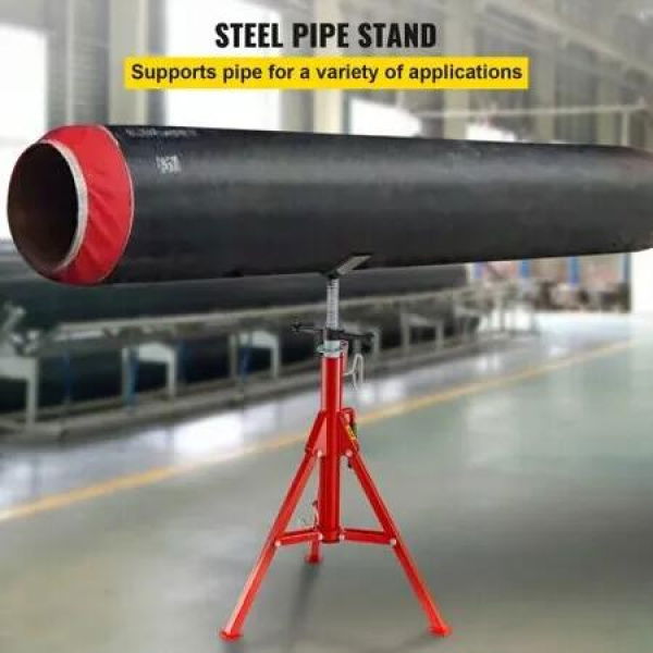 V Head Pipe Stand Adjustable Height 28-52 Inch Pipe Jack Stands 2500 LB. CapacityFolding Portable Pipe Stands 1/2 to 12 Inch Pipe SupportingSteel Jack