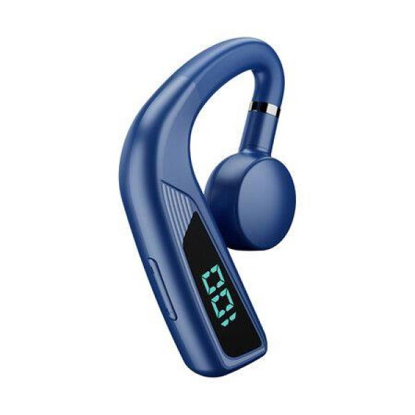 V18 Bone Conduction Headphones Bluetooth 5.0 Earbuds With Earhooks With LED Digital Display Business Wireless Earphone For Phones Color Blue.