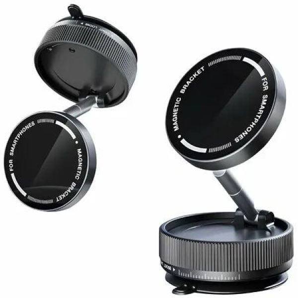 Vacuum Magnetic Phone Holder 360 Degree Rotatable Suction Cup Phone Mount,Foldable Vacuum Strong Magnet Cell Phone Stand for Car Windshield Smooth Surface