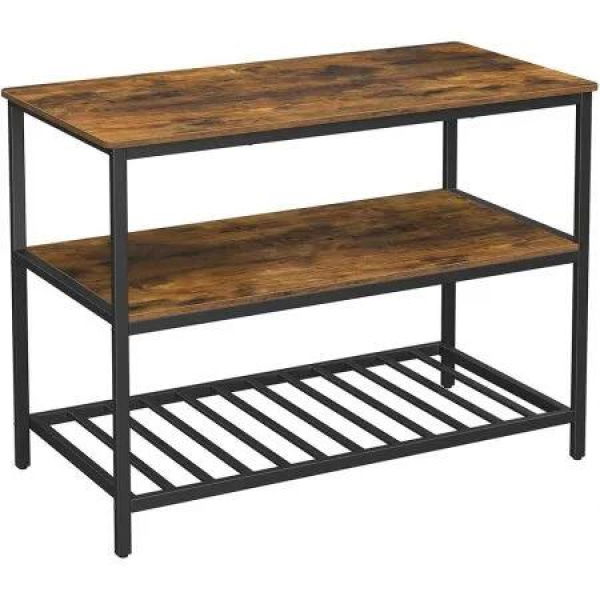 VASAGLE Kitchen Shelf Rustic Brown and Black