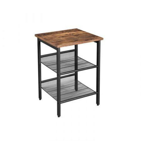 VASAGLE Side Table With 2 Mesh Shelves