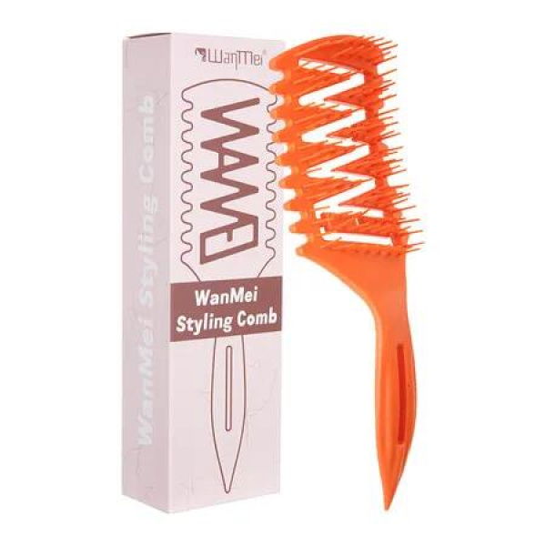 Vented Hair Brush, Detangling Brush for Curly,Thick,and Straight Hair,Wet and Dry Hair Brush for Detangling,Styling,Defining,Shaping Color Orange