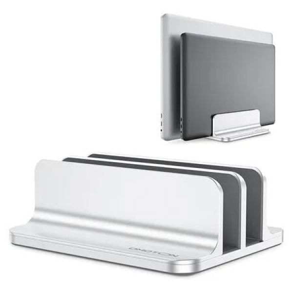 Vertical Laptop Stand, Double Desktop Stand Holder with Adjustable Dock Up to 17.3 inch, Fits All MacBok, Surface, Samsung, HP, Dell, Chrome Book