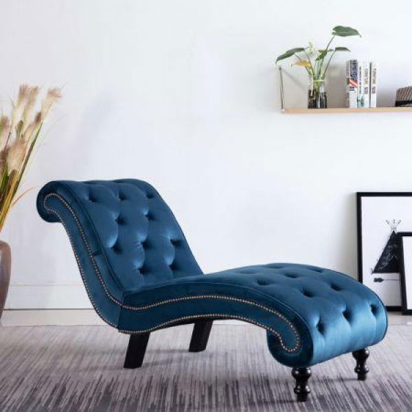 VidaXL Chaise Lounge Blue Velvet