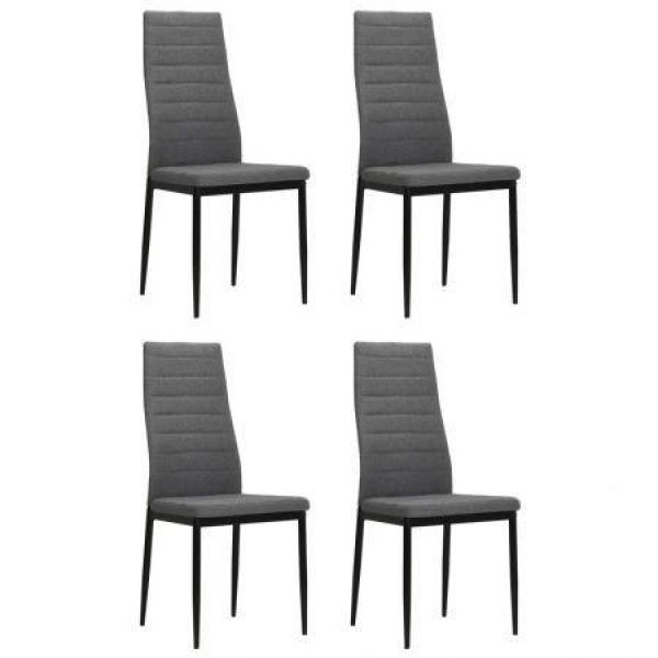 VidaXL Dining Chairs 4 Pcs Light Grey Fabric