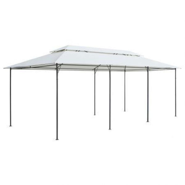 VidaXL Gazebo 600x298x270 Cm White 180g/cubic Meter.