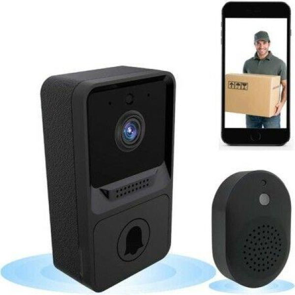 Video Doorbell Camera Smart WiFi Wireless Doorbell With HD Image Two Way Audio Cloud Storage Night Vision Black