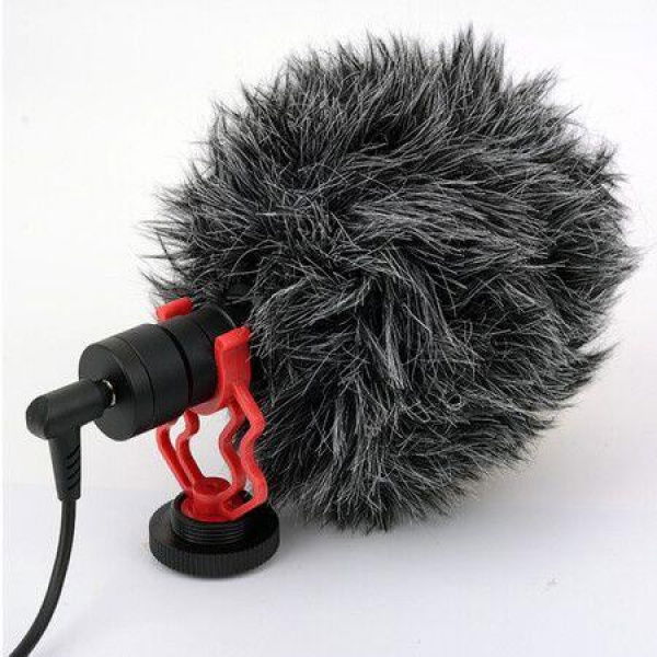 Video Microphone Camera Microphone With Shock Mount Battery-Free Shotgun Mic