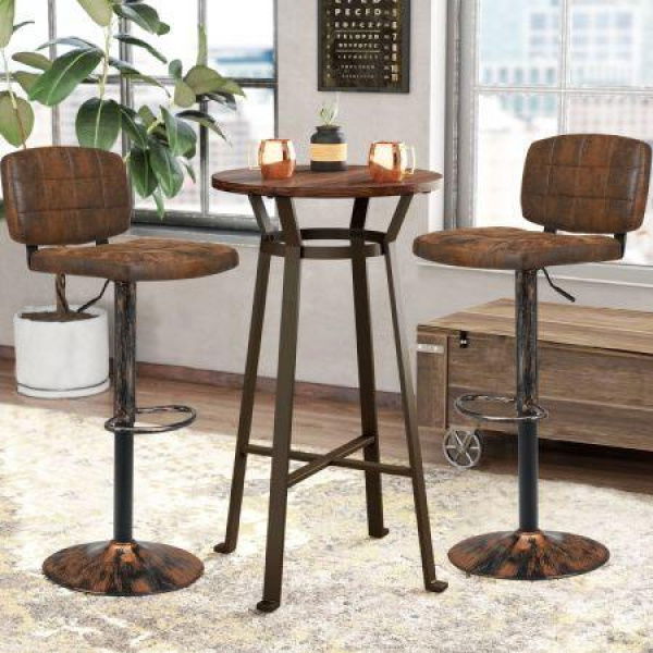 Vintage Bar Stools With Adjustable Height For Kitchen