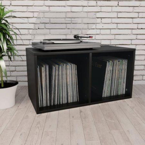 Vinyl Storage Box Black 71x34x36 Cm Chipboard