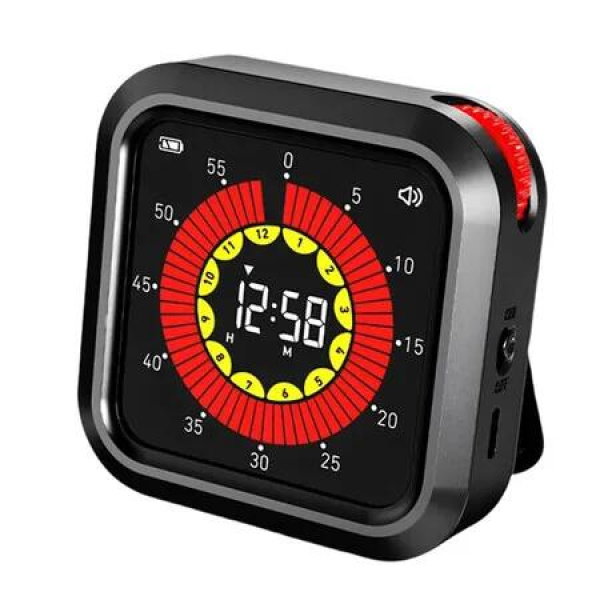 Back Display Timer Visual Digital Timer with Large Display and Magnetic Back, 12 Hours ...