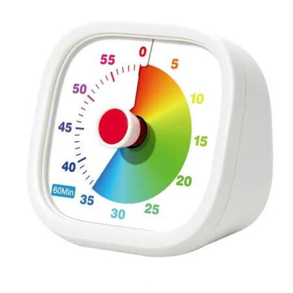 Visual Timer for Kids, 60 Minutes Countdown Timer for Classroom Kitchen Home Office Study, Timer Tools for Kids (White)