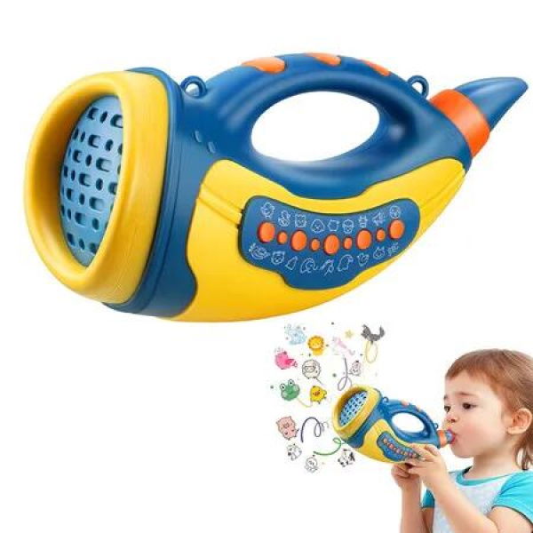 Voice Changer Toy for Kids Age 3 to 8 Animal Sounds Horn, 30 Fun Sound Effects and Lights Voice Changer Device, Blue