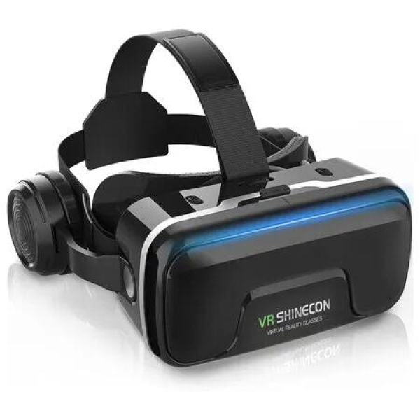 VR Headset for Smartphones,VR Head Mount Display,Headphone Included for Smartphones,3D Glasses,Aspherical Optical Lens,VR Videos,One-Click Reception