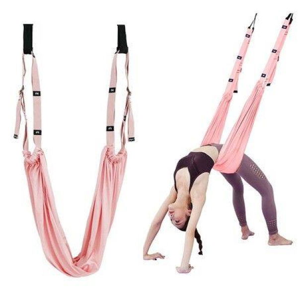 Waist Back Leg Stretch Strap For Stretching Back Bend Split Inversion Strap Gravity Yoga For Fitness Door Flexibility Trainer Beginner Gym Pink