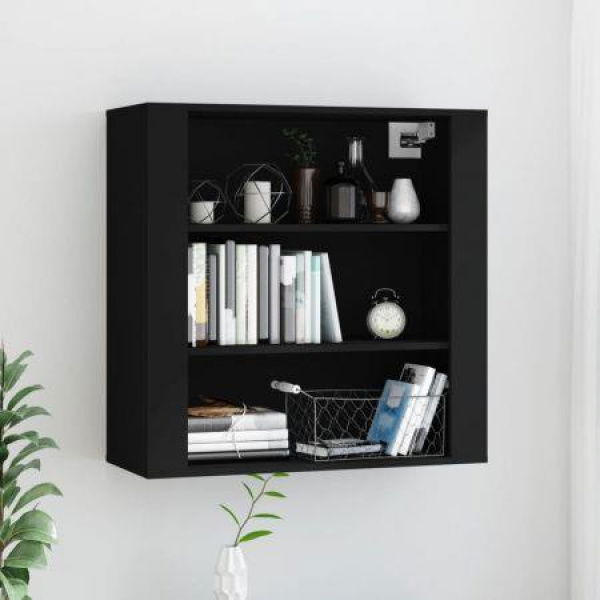 Wall Cabinet Black 80x33x80 Cm Engineered Wood