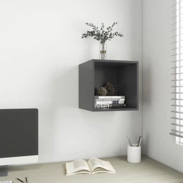 Wall Cabinet Grey 37x37x37 Cm Engineered Wood