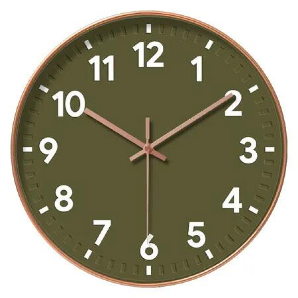 Wall Clock 12 Inch, Battery Operated Non-Ticking Analog Clock Decorative for Kitchen, Bedroom, Office, Home