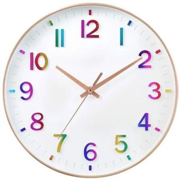 Wall Clocks Battery Operated,12 inch Silent Non Ticking Modern Wall Clock for Living Room Bedroom Kitchen Office Classroom Decor (Gradient)