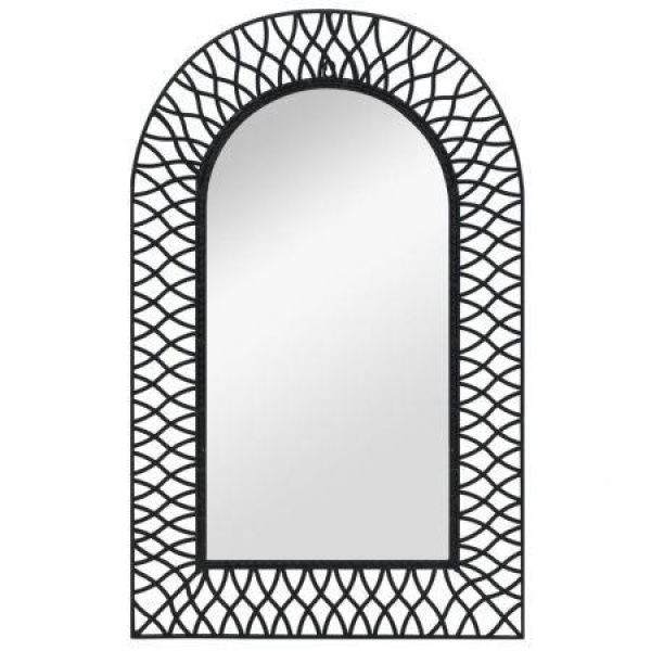 Wall Mirror Arched 50x80 Cm Black