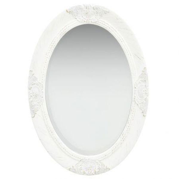 Wall Mirror Baroque Style 50x70 Cm White