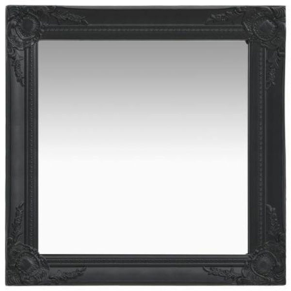 Wall Mirror Baroque Style 60x60 Cm Black