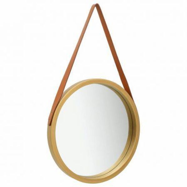 Wall Mirror With Strap 50 Cm Gold