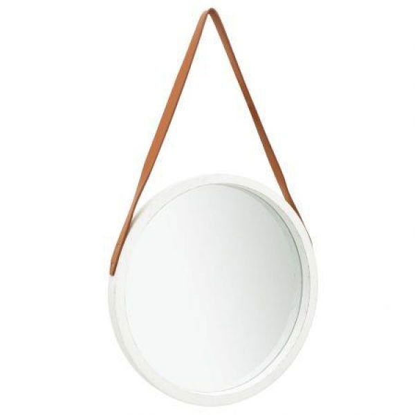 Wall Mirror With Strap 50 Cm White