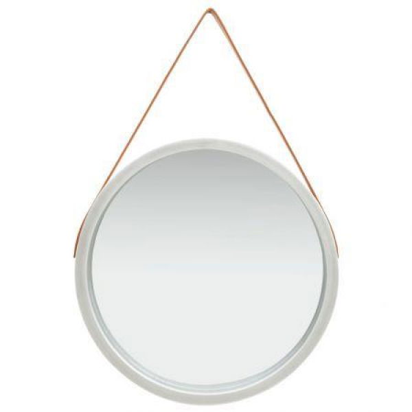 Wall Mirror With Strap 60 Cm Silver