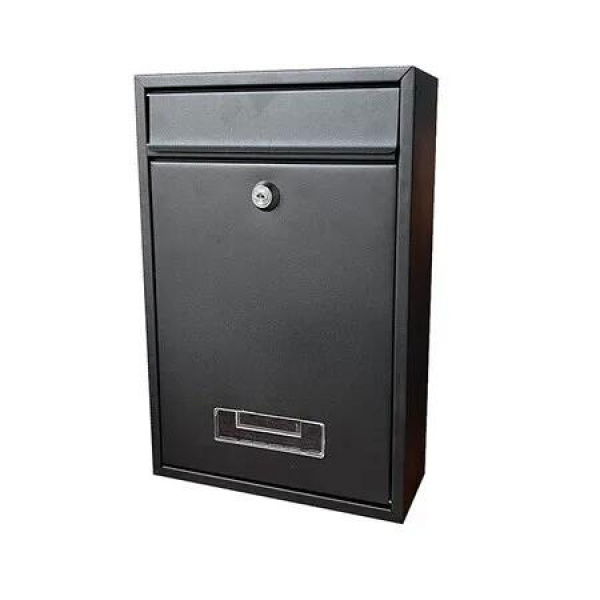 Wall Mount Mailbox, Locking Large Mailbox with Key Lock, Safe Key Drop Box, Steel Cash Drop Box for Home Office School, 22 x 8 x 32 cm , Black
