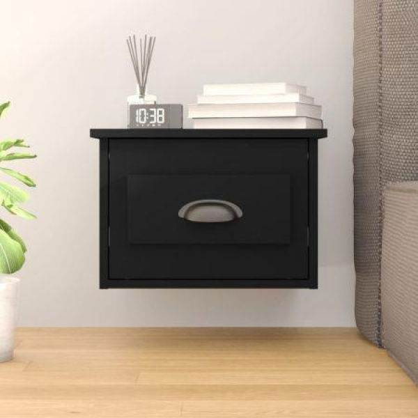 Wall-mounted Bedside Cabinet Black 41.5x36x28cm.