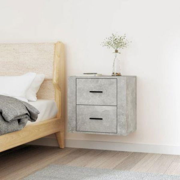 Wall-mounted Bedside Cabinet Concrete Grey 50x36x47 Cm