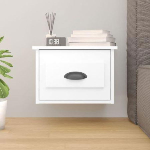 Wall-mounted Bedside Cabinet White 41.5x36x28cm.