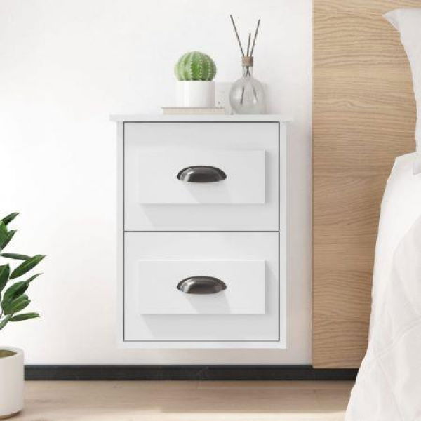 Wall-mounted Bedside Cabinet White 41.5x36x53cm.